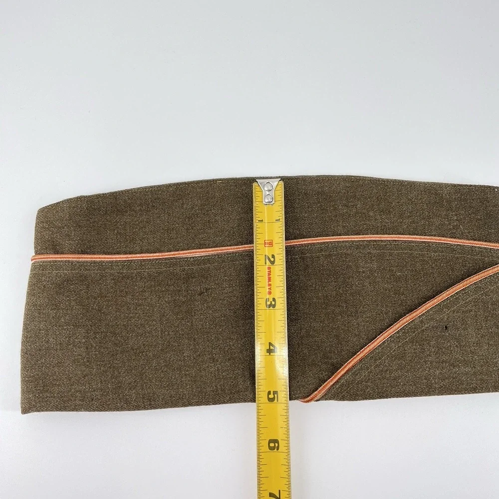 US Army Issued M1950 Garrison Cap Korean War Engineer Corps Wool OD Laundry #